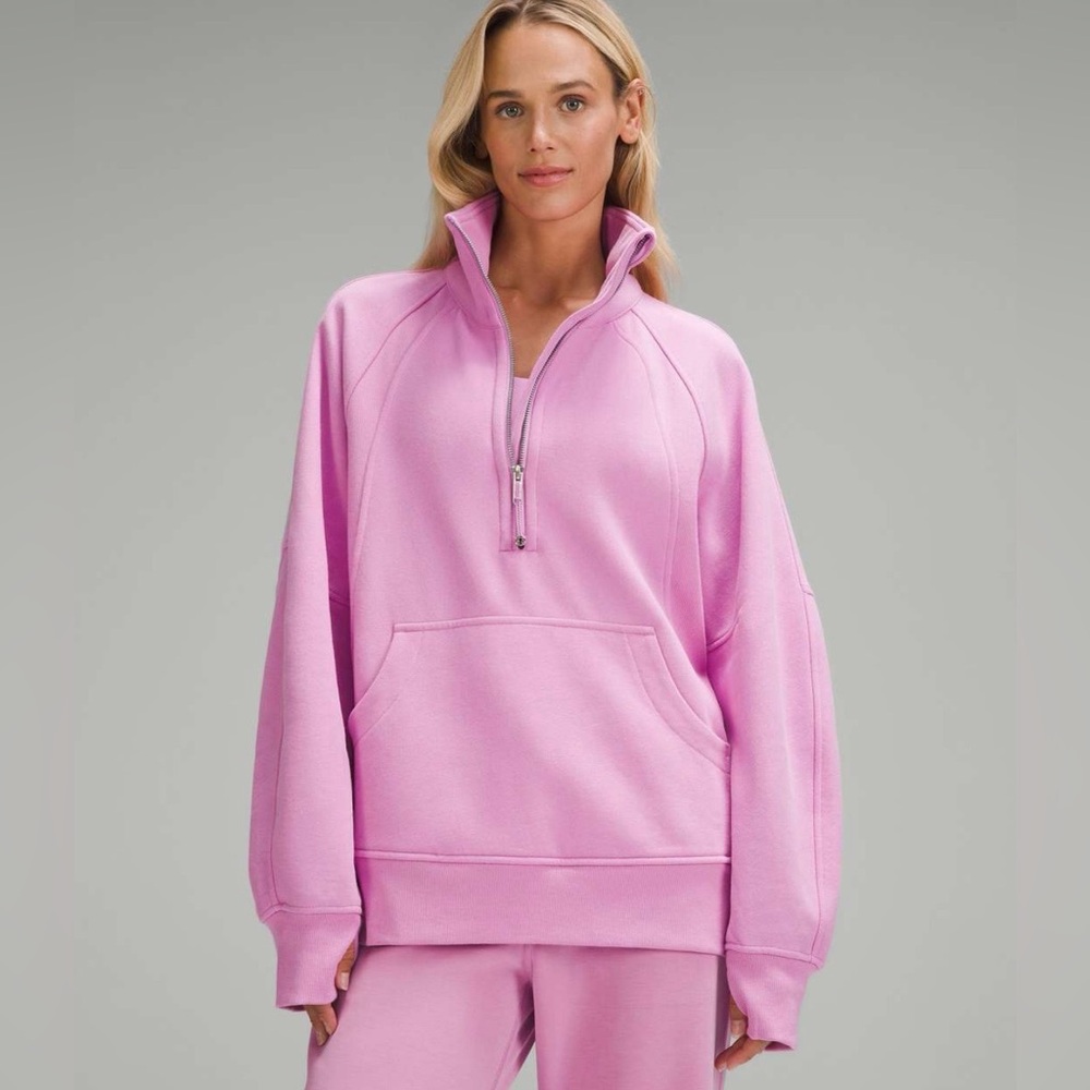 Lululemon Scuba Oversized Funnel-Neck Half Zip Dahlia Mauve Pink Size XS/S